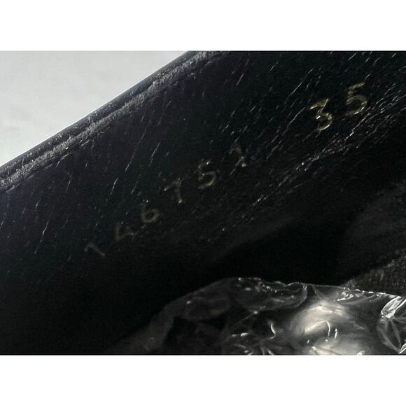 GUCCI Vintage Black Leather GG Monogram Logo Short Zip Stiletto Heel Bootie 5C W - Picture 10 of 12